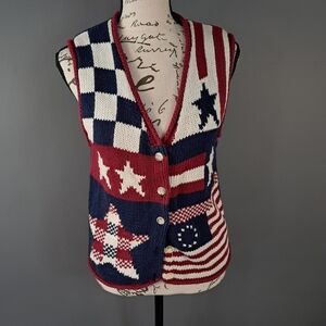 Vintage Limited Too 90s 4th Of July American Themed Vest Button Front Size 10